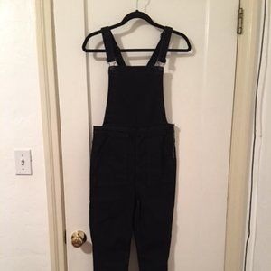Madewell black skinny overalls